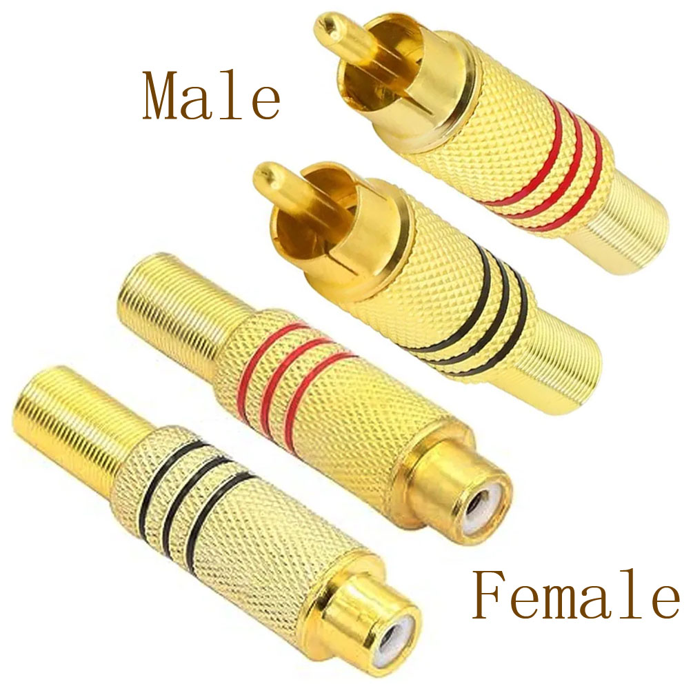 Home Improvement Videos - 4PCS RCA Plug Gold Plated Solder