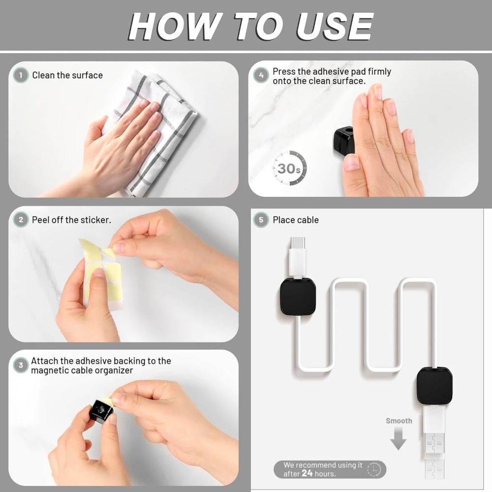 Magnetic Cable Clips for Cord  - огляд і ціна Cable Staple Clip