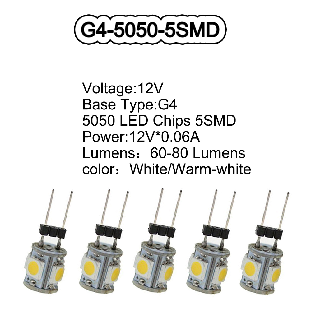 10pcs DC12V G4 5050 5 SMD LED  - огляд і ціна Home Improvement Cars