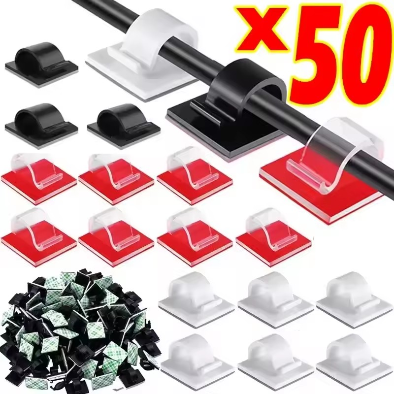 50pcs Self Adhesive Outdoor Ca - огляд і ціна Cable Staple Clip