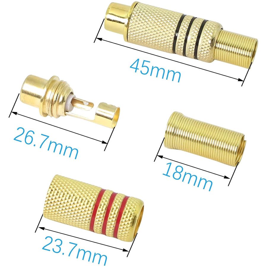 4PCS RCA Plug Gold Plated Sold - огляд і ціна Home Improvement Videos