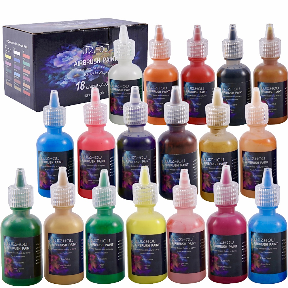 JIZHOU 18 Colors Airbrush Pain - огляд і ціна Spray Paint Primer