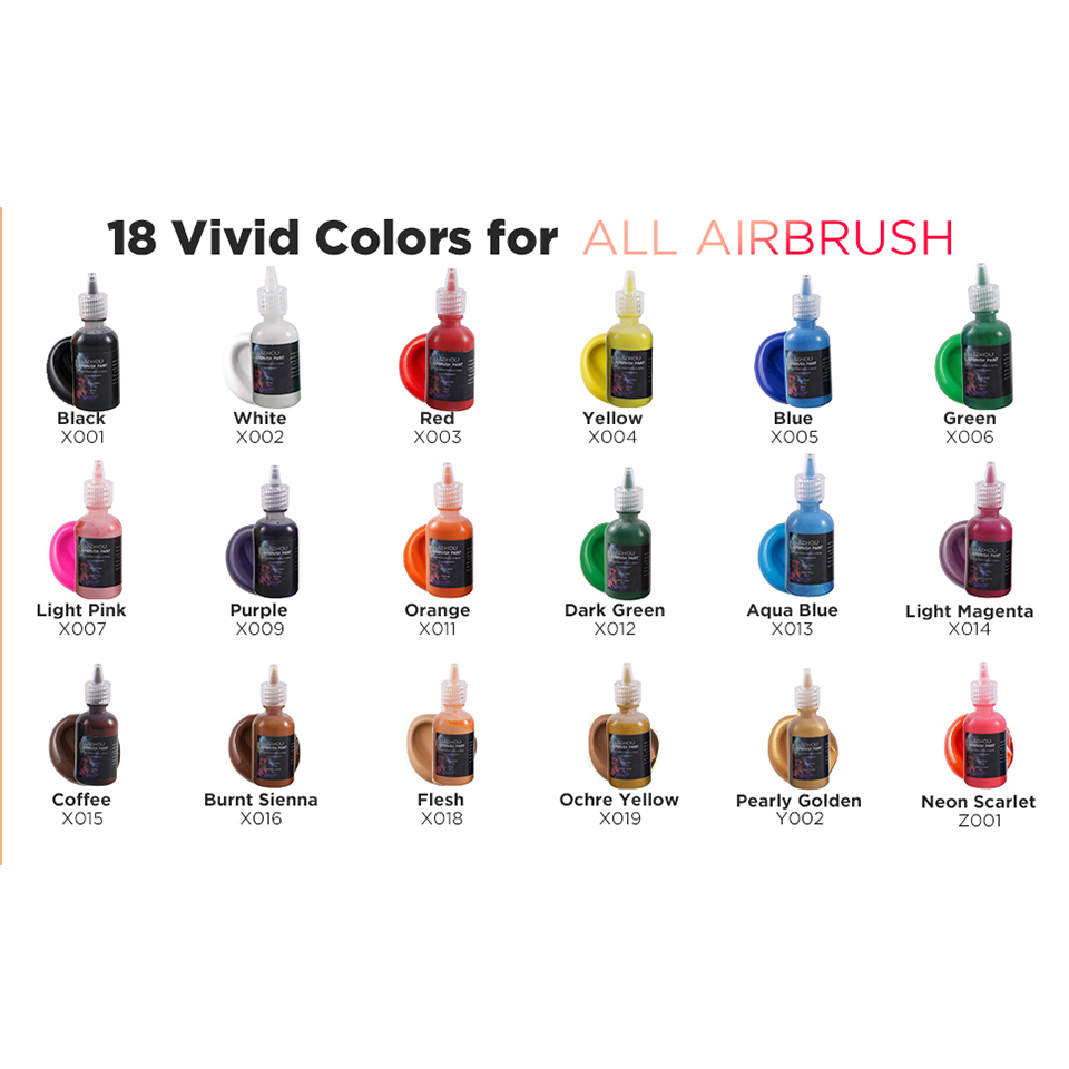 JIZHOU 18 Colors Airbrush Pain - огляд і ціна Spray Paint Primer