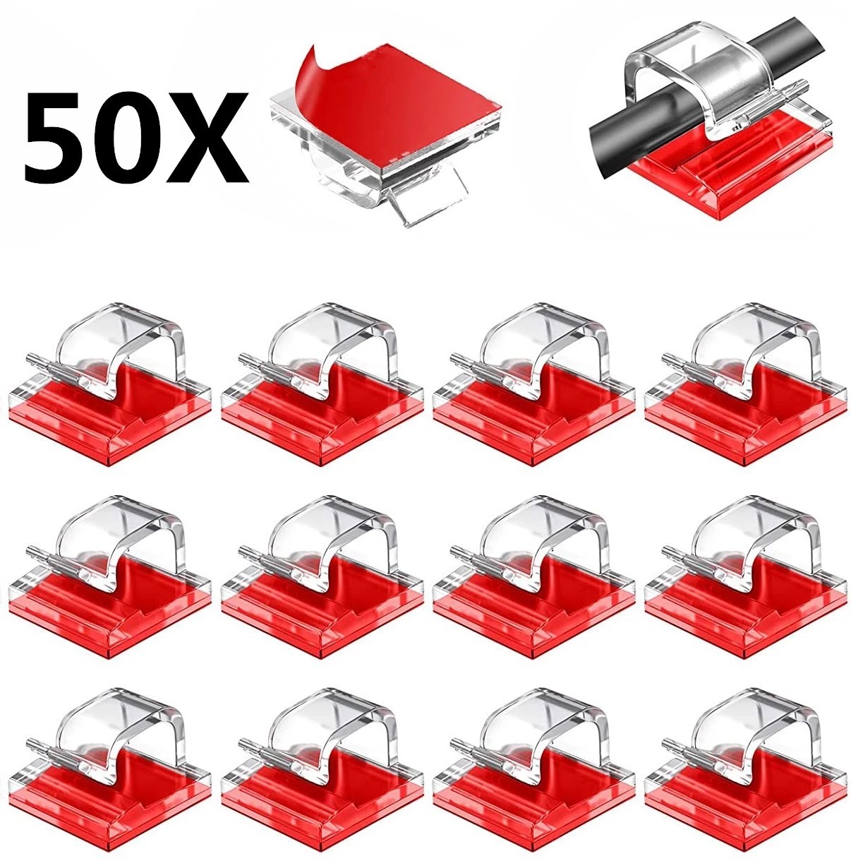 10/20/50PCS Self-adhesive Cabl - огляд і ціна Cable Staple Clip